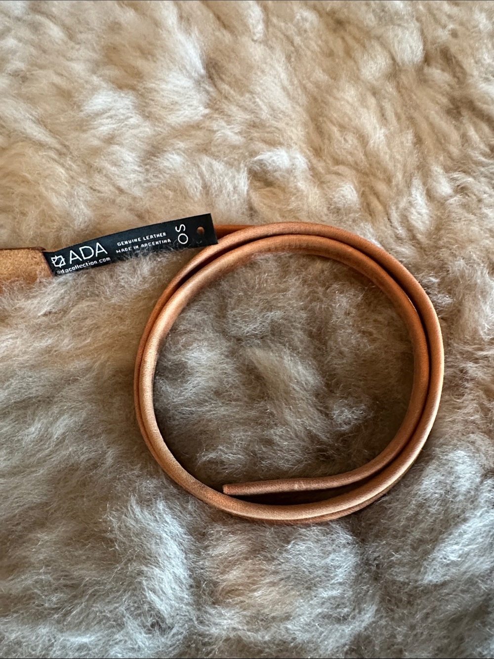 ADA | Skinny Wrap Leather Belt in Cognac - Picture 6 of 7